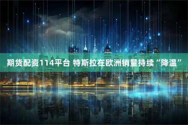 期货配资114平台 特斯拉在欧洲销量持续“降温”
