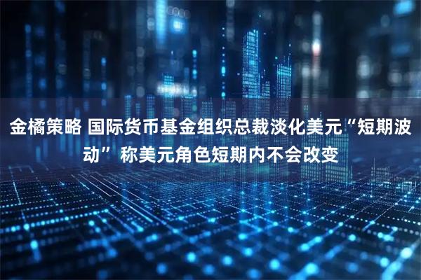 金橘策略 国际货币基金组织总裁淡化美元“短期波动” 称美元角色短期内不会改变